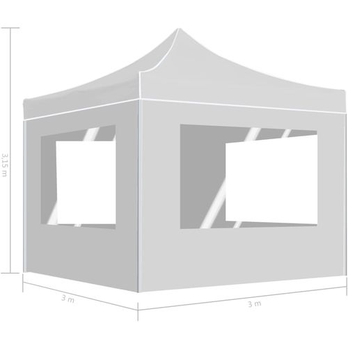 Profesionalni sklopivi šator za zabave 3 x 3 m bijeli slika 9