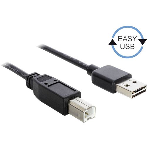 Delock USB 2.0 priključni kabel [1x muški konektor USB 2.0 tipa a - 1x muški konektor USB 2.0 tipa b] 1.00 m crna utikač primjenjiv s obje strane, pozlaćeni kontakti Delock USB kabel USB 2.0 USB-A utikač, USB-B utikač 1.00 m crna utikač primjenjiv s obje strane, pozlaćeni kontakti 83358 slika 1