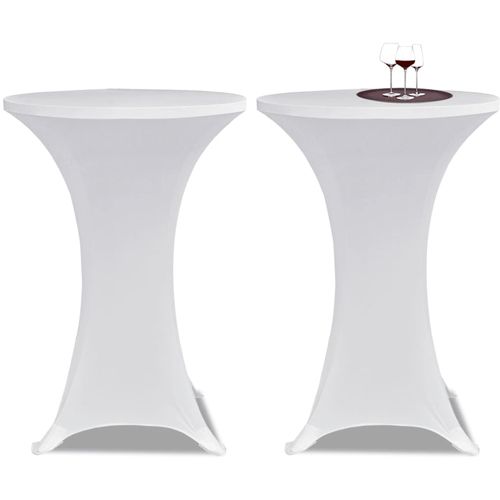 Bijeli rastežljiv stolnjak za stolove Ø70 2 kom slika 23