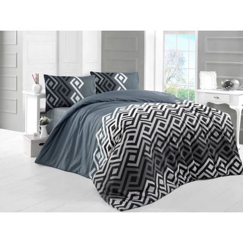 L'essential Maison Yaren Grey/Black/White Double Quilt Cover Set slika 1