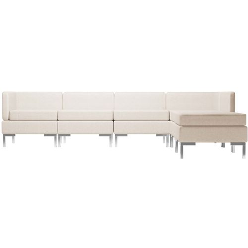 6-dijelni set sofa od tkanine krem slika 38