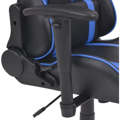 Podesiva igraća uredska stolica s osloncem za noge plava slika 38
