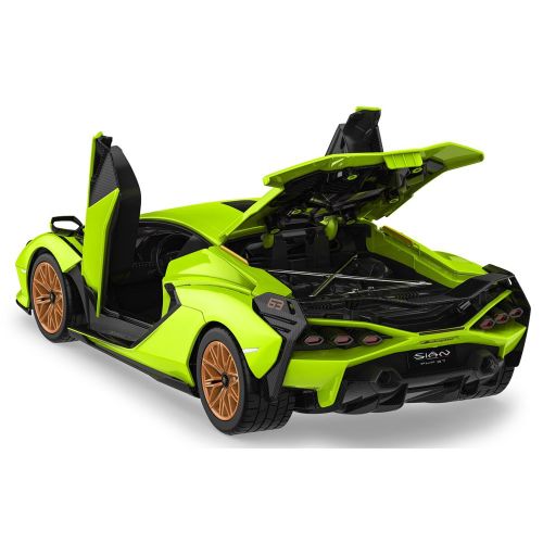 Licencirani auto na daljinsko upravljanje za sastavljanje 1:18 Lamborghini Sian - zeleni slika 3