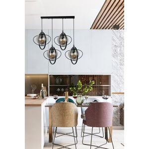 Nepal 4 Lü Sıralı Siyah Füme Camlı Sarkıt Black
Fume Chandelier