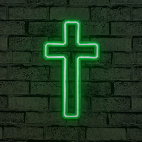 Wallity Ukrasna plastična LED rasvjeta, Cross Sign - Green slika 8