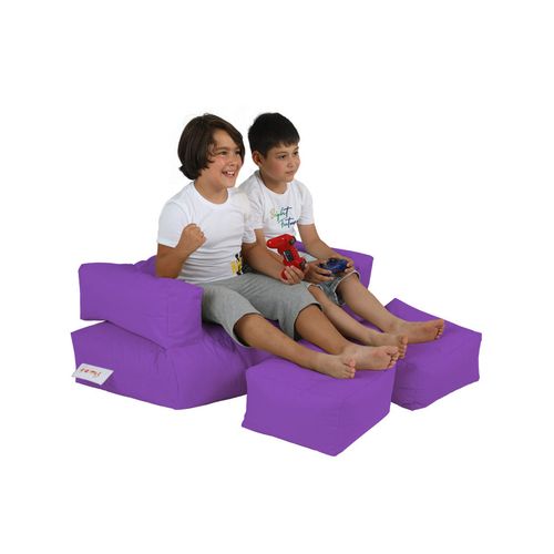 Atelier Del Sofa Vreća za sjedenje, Kids Double Seat Pouf - Purple slika 3