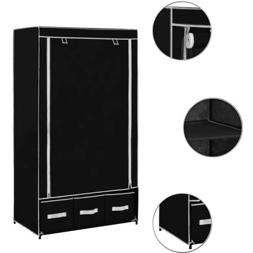 282457 Wardrobe Black 87x49x159 cm Fabric slika 9