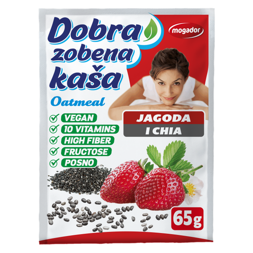 Dobra zobena kaša 65g jagoda - chia             slika 1