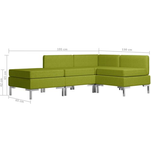 4-dijelni set sofa od tkanine zeleni slika 8