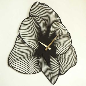 Wallity Sat metalni zidni dekorativni, Azalea Metal Wall Clock - APS039 49 - Black