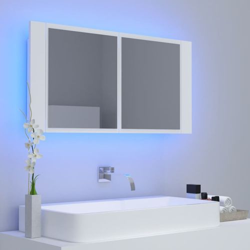 LED kupaonski ormarić s ogledalom bijeli 90 x 12 x 45 cm slika 12