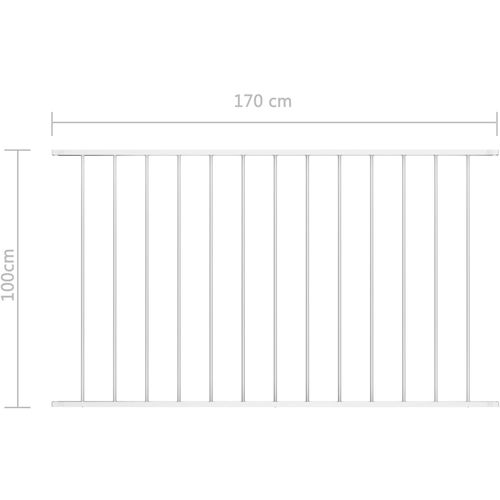 Panel za ogradu od čelika obloženog prahom 1,7 x 1 m bijeli slika 8