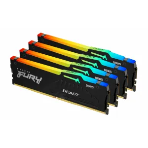 Memorija Kingston FURY Beast RGB XMP 64GB (4x16GB) 5600MT/s DDR5 CL40 DIMM, KF556C40BBAK4-64