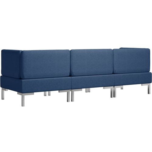 3-dijelni set sofa od tkanine plavi slika 36