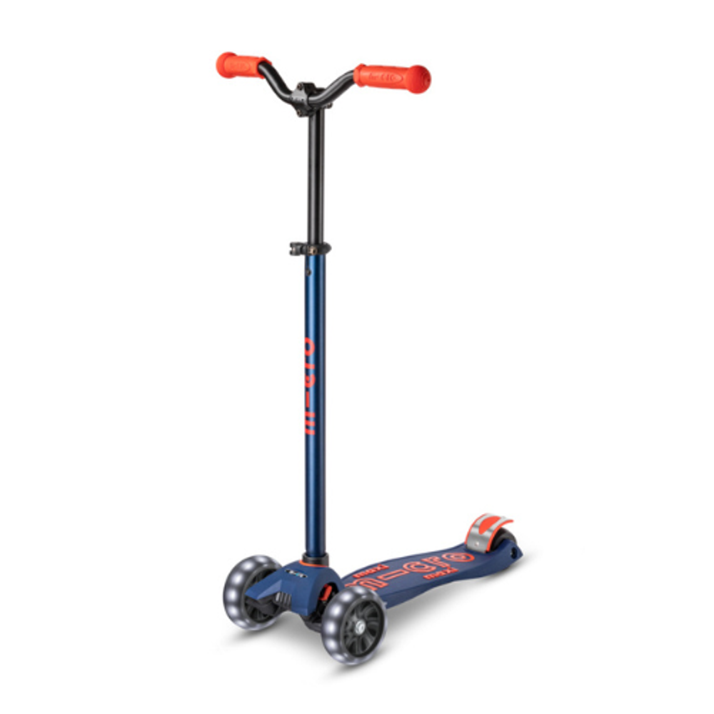 Micro Romobil Maxi Deluxe Pro LED, Navy Red slika 1
