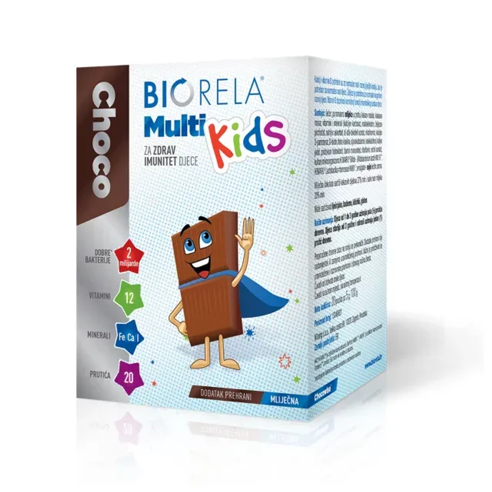 BIORELA CHOCO MULTI KIDS A20 - Dječji Multivitamin s Dobrim Bakterijama slika 1