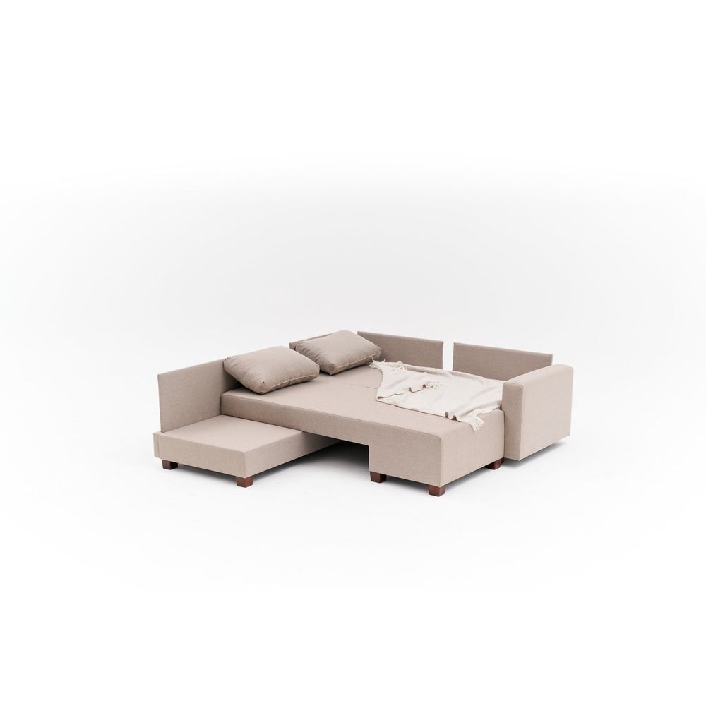 Aly Right - Bež Ugaona Sofa na Razvlačenje slika 10