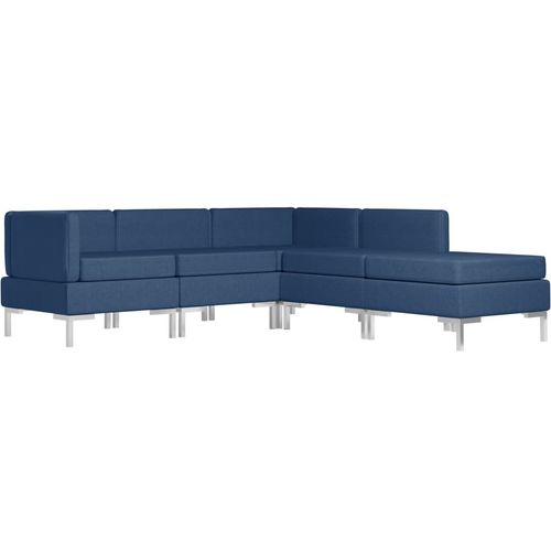 5-dijelni set sofa od tkanine plavi slika 33