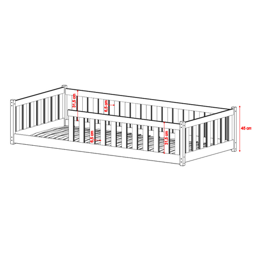 Drveni Dečiji Krevet Bella - Beli - 200x90 cm slika 2