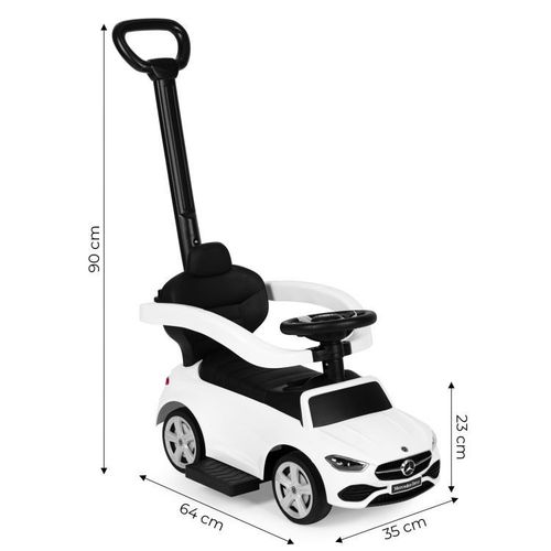 EcoToys Guralica Mercedes C CLASS sa interaktivnim volanom i ručkom, Beli slika 8