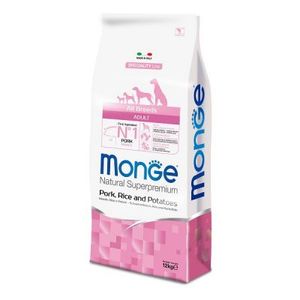 Monge Adult All Breeds Svinjetina, Pirinač i Krompir, hrana za odrasle pse 12 kg