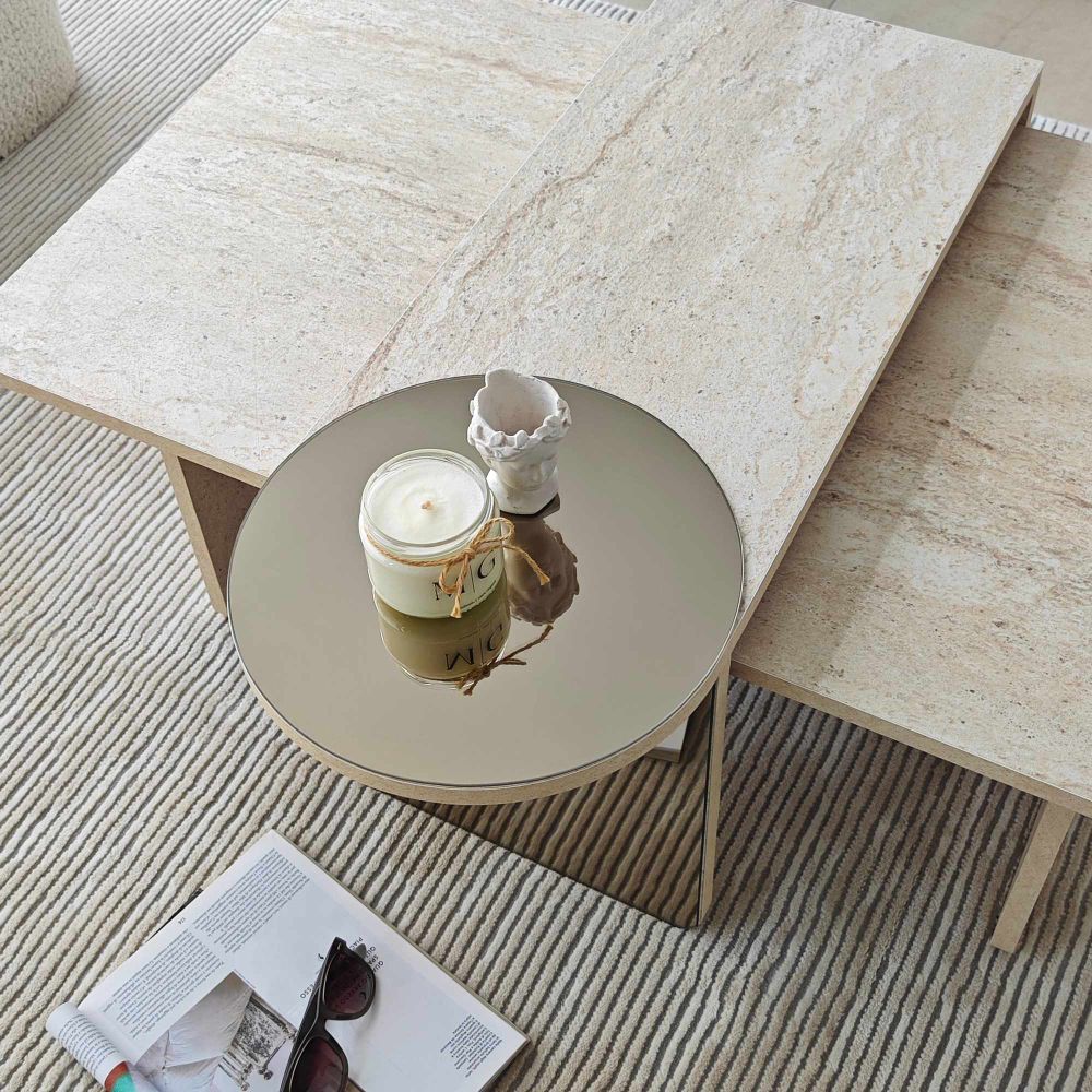 Nesting stol Luna, boje: Travertin, Bronze (2 komada) slika 7