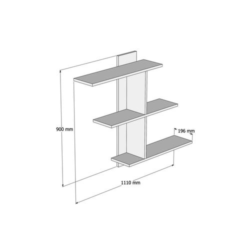 Bahro - Walnut Walnut Wall Shelf slika 4