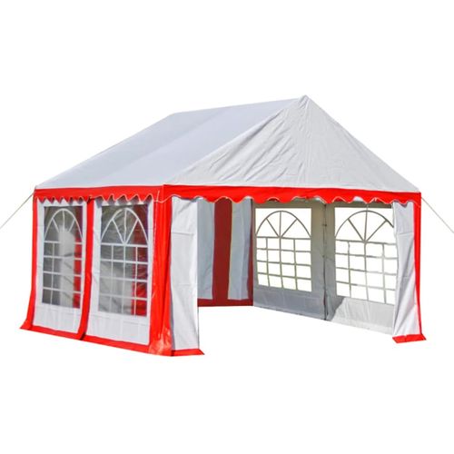 Vrtni šator od PVC-a 4 x 4 m crveno-bijeli slika 29