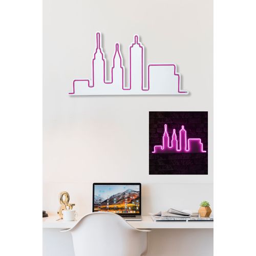 Wallity Ukrasna plastična LED rasvjeta, City Skyline - Pink slika 10