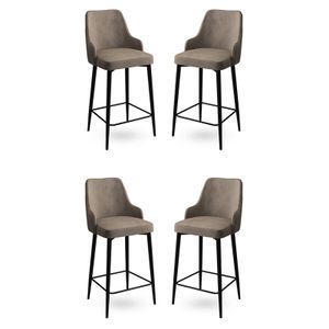 Enox - Set Bar Stolica Cappuccino, Crni (4 Komada)