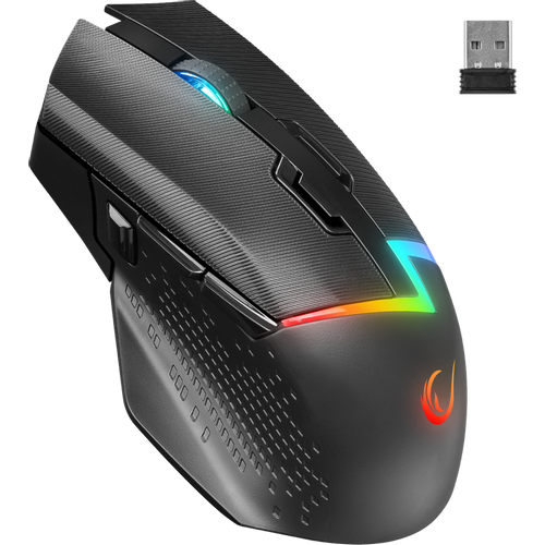 Rampage drop m3 crni rgb punjivi miš od 10000dpi 10d gaming miš slika 1