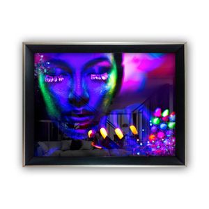 Vavien Artwork Slika na staklu 45x65 Neon Nails