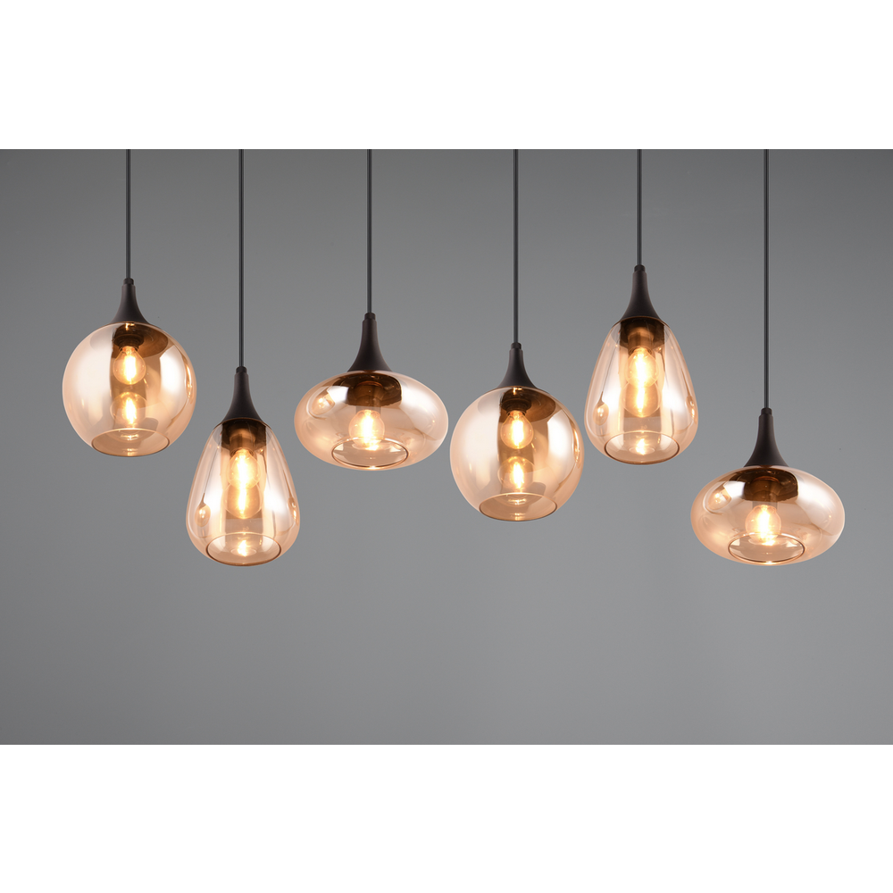 Trio Lightning Luster LUMINA 6 - Amber, 6 x E14 slika 5