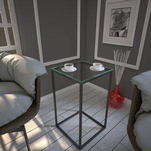 Pure - Glass Anthracite Side Table