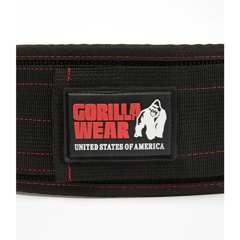 Gorilla Wear Najlonski pojas za dizanje tegova 10cm, Crno/Crveni slika 3