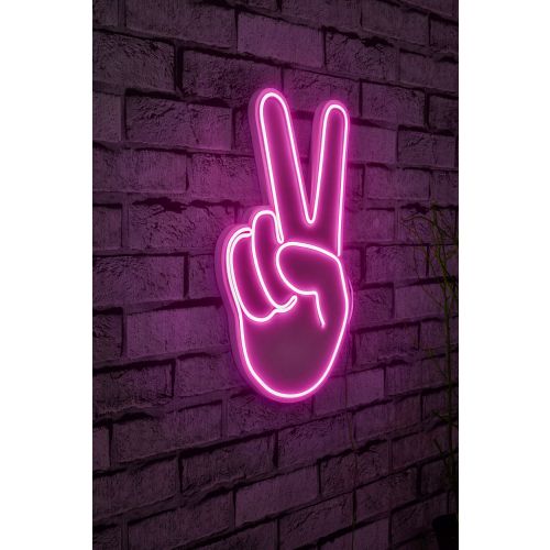 Wallity Ukrasna plastična LED rasvjeta, Victory Sign - Pink slika 10