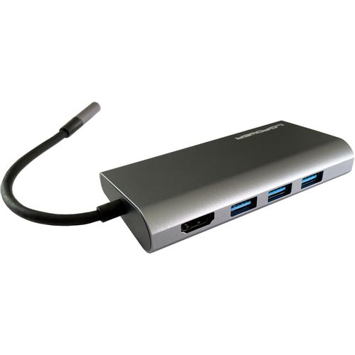 USB LC Power LC-HUB-C-MULTI-5 USB Type C HUB card reader, charging, RJ45, HDMI anthracite/black slika 1