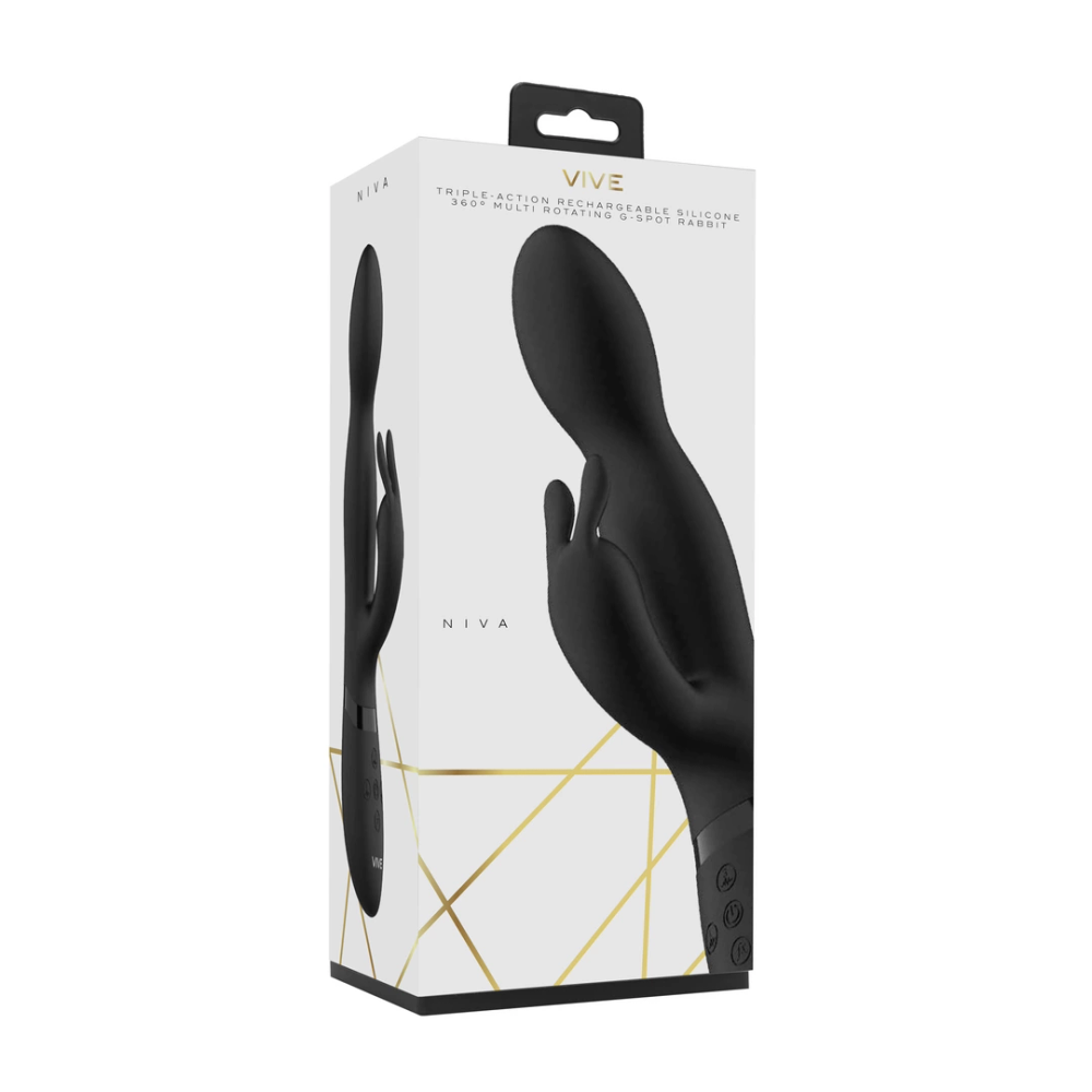 VIVE by Shots Niva - Rotirajući rabbit vibrator - crni slika 2