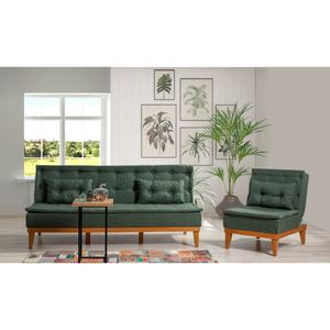 Fuoco-TKM07-1070 Green Sofa-Bed Set