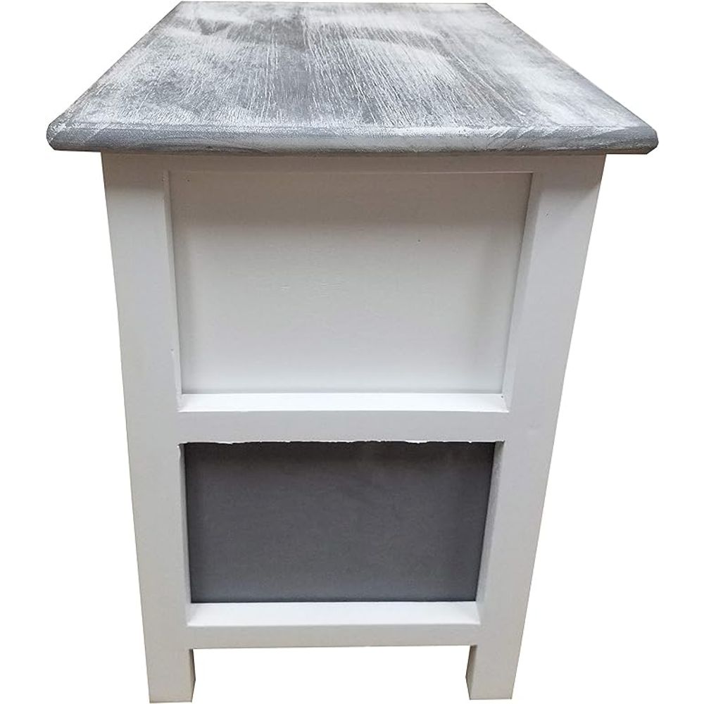 Tendance paulownia mdf namještaj 2 ladice sa metalnom ručkom, sivo bijela slika 4
