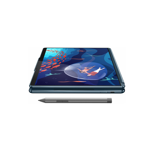 Lenovo 83FF002TRM Yoga Book 9 13IMU9 (Tidal Teal, Aluminium) 12-Core Ultra7 155U (2P+10E) 4.8GHz/12MB 32GB DDR5 1TB-NVMe 2x 13.3" 2.8K (2880x1800) OLED 400n DolbyVision Glass Touch DigitalPen3 WC-5MP+IR Iris-Xe WiFi A/X BT5.1 3xTB4 UK-key 80Wh 1.34kg W11P +BT/M+Folio Stand slika 7