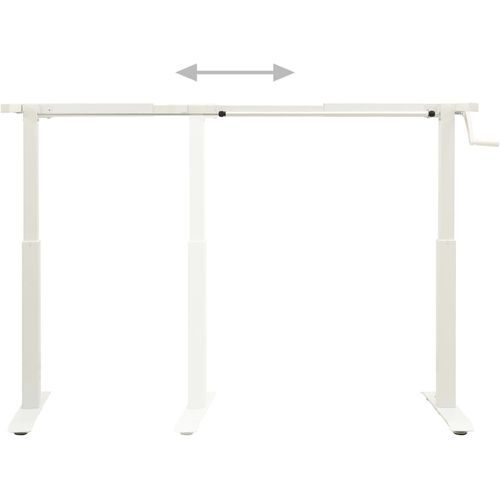 Podesivi okvir za radni stol s ručicom za rad stojeći bijeli slika 6