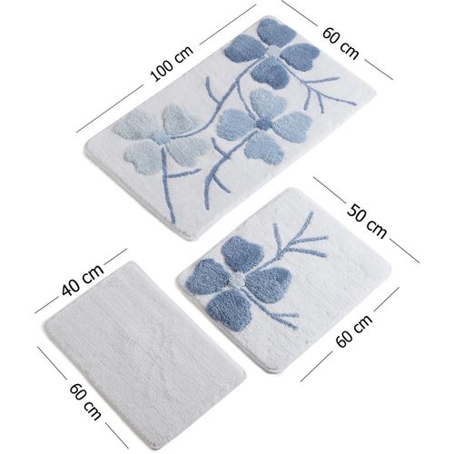 Kırçiçeği - Blue Multicolor Bathmat Set (3 Pieces) slika 4