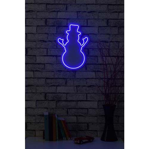 Wallity Ukrasna plastična LED rasvjeta, Snowman - Blue slika 11