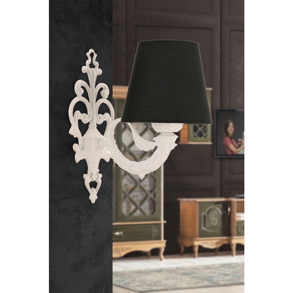 Lampa za zid Lily Coral - Crna, Bijela slika 2