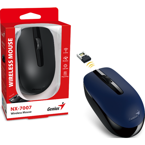 Genius NX-7007, bežični miš, plava/crna, 31030026405 slika 1