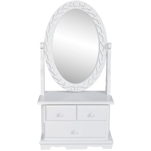 Toaletni Stol s Ovalnim Nagibnim Ogledalom MDF slika 25