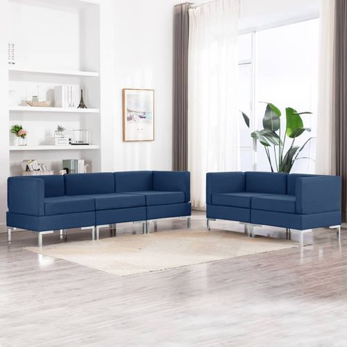 5-dijelni set sofa od tkanine plavi slika 26