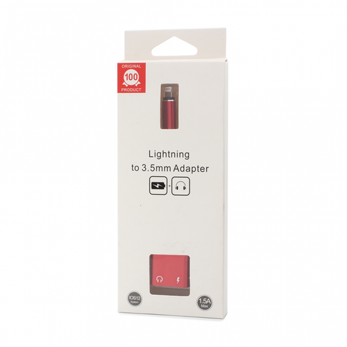 Adapter za slusalice i punjenje IP-13 iPhone lightning crveni slika 1