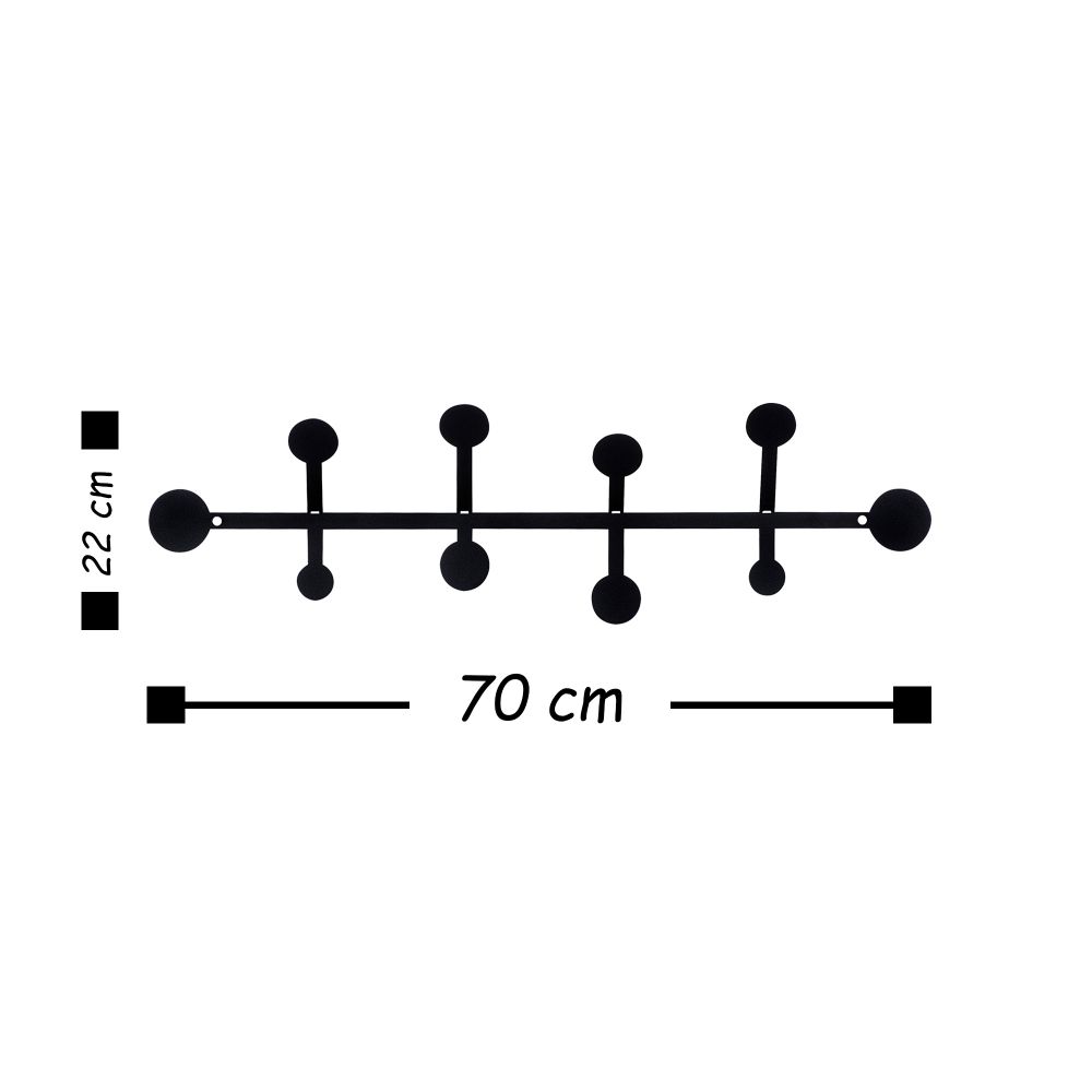 Metal wall hook Rod, colour: black slika 3